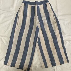 Madewell women linen blend cropped pants size M